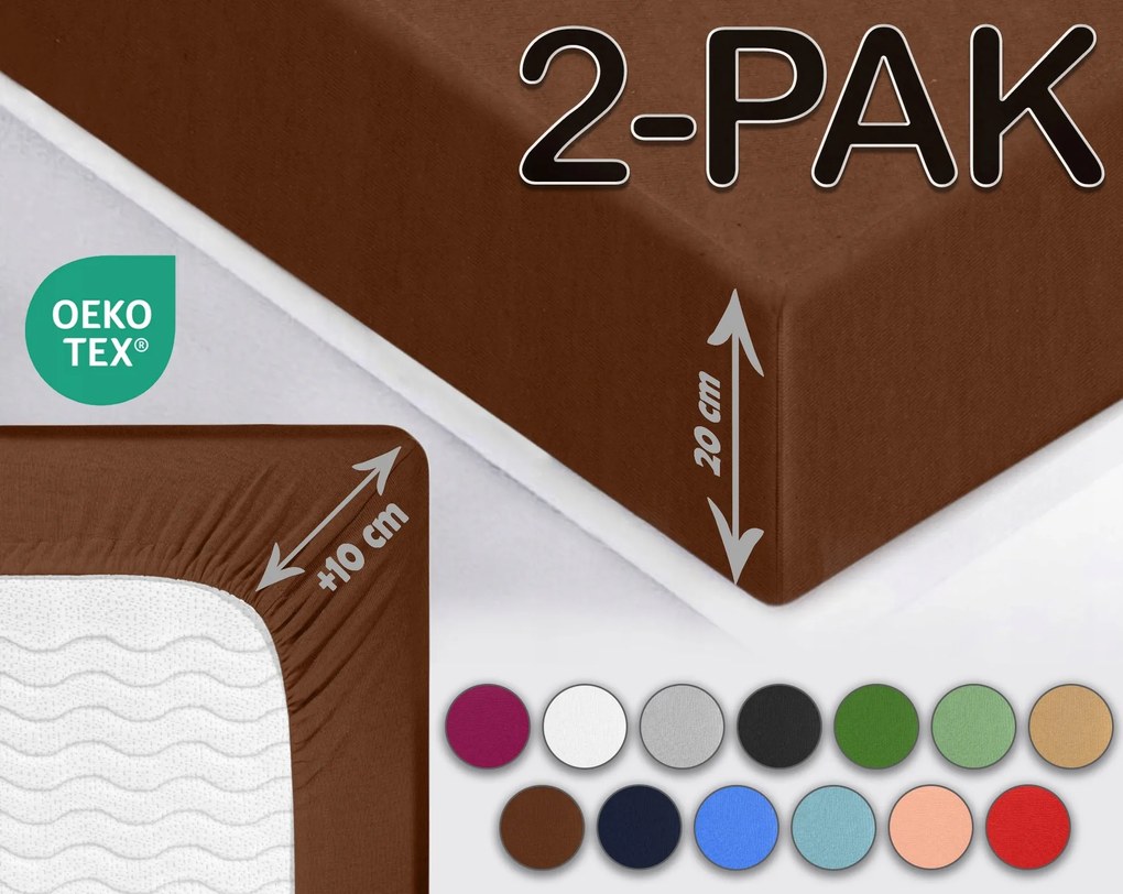 Sesto Senso gumis lepedő Jersey barna 200x200cm