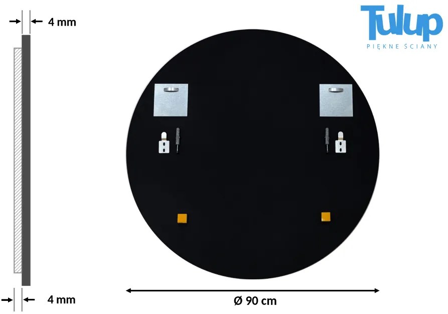 Kerek tükör fekete keret fi 40 cm  Fekete