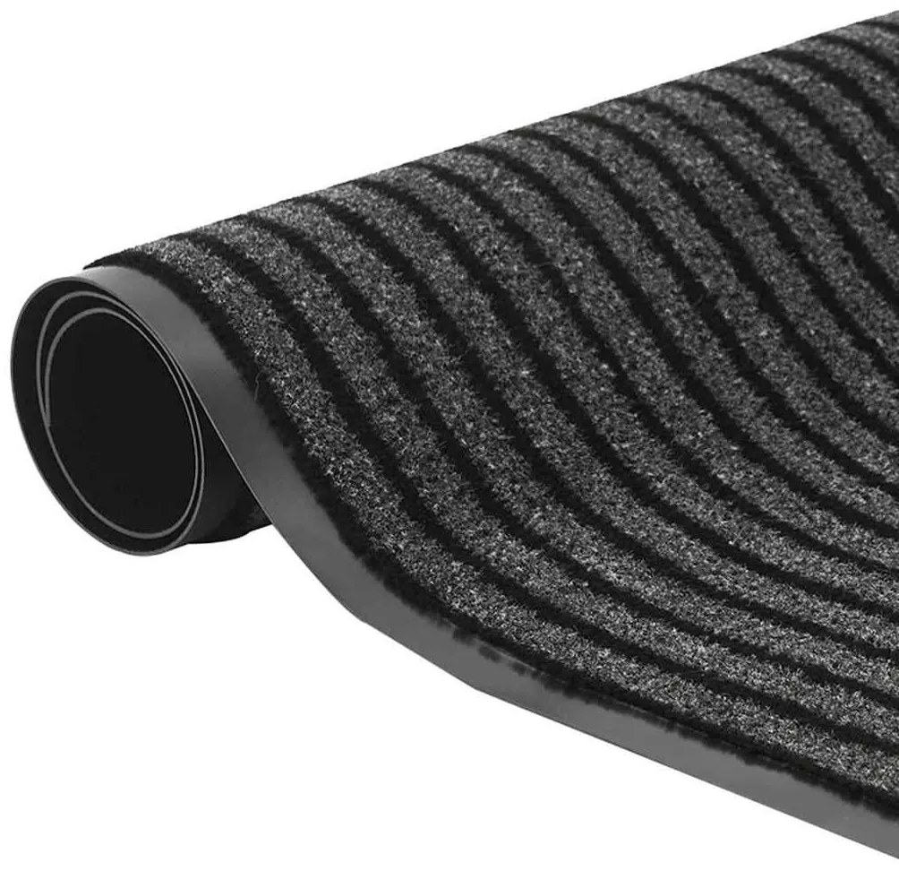 Ajtószőnyeg Fekete és Szürke 60 x 150 cm Polipropilén, PVC