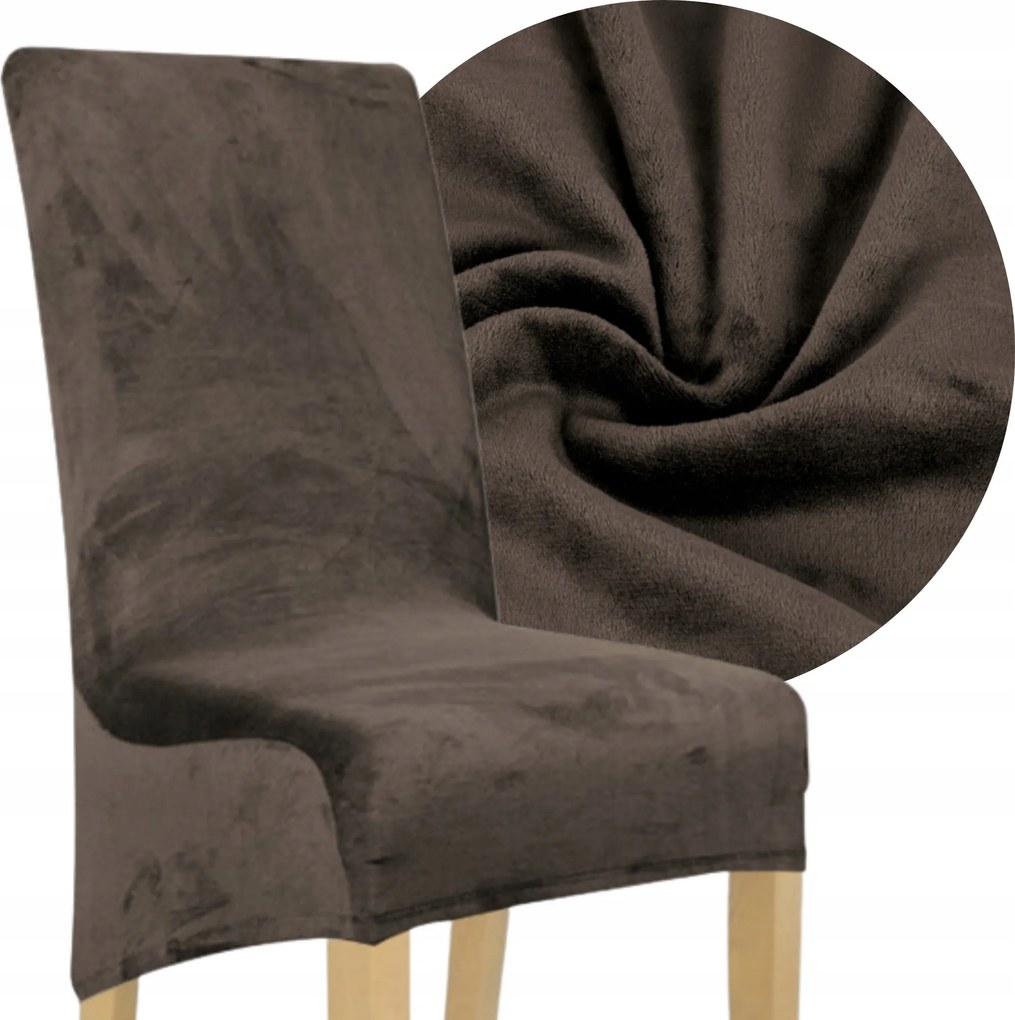 Székhuzat XXL Kakaóbarna Velúr Plüss Rugalmas Csúszásgátló