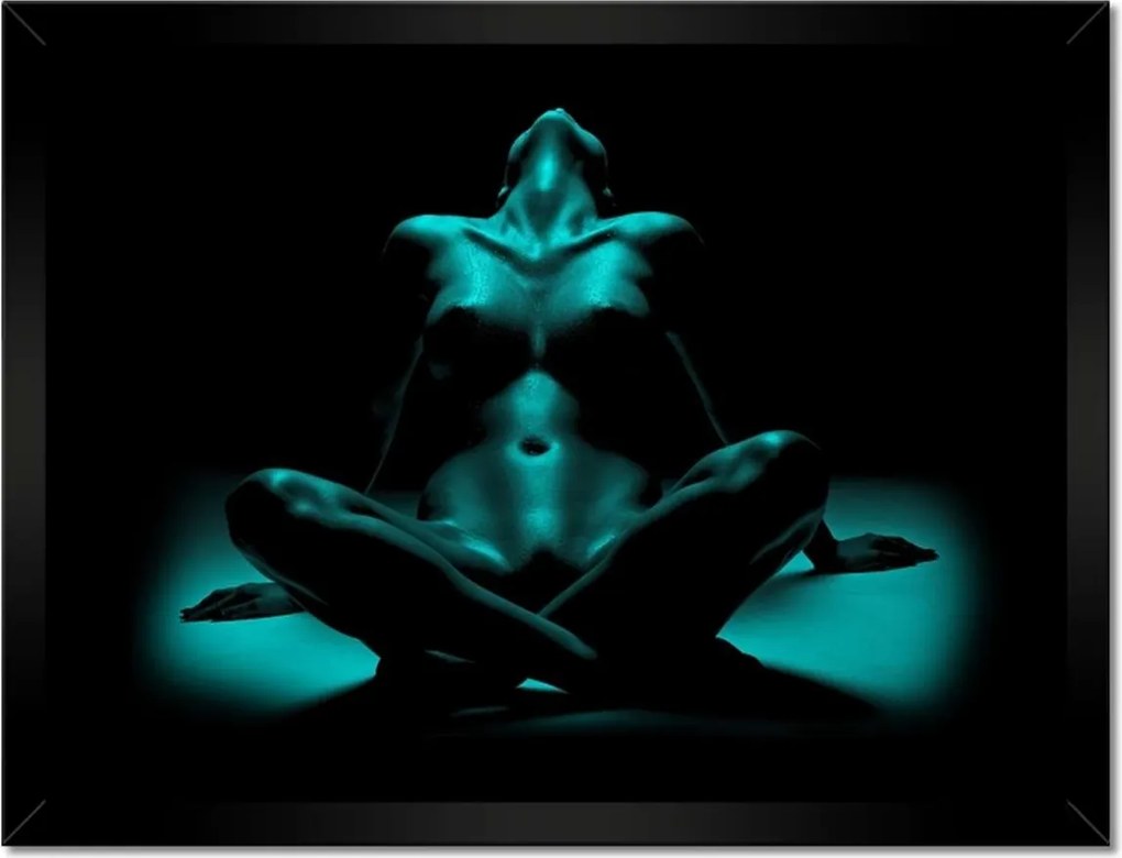 Poszterek keretben 40x30 Teljes türkiz Meztelenség