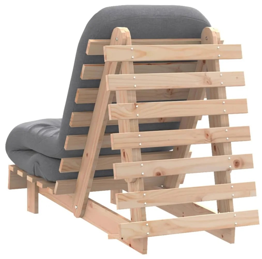 tömör fenyőfa futon kanapéágy matraccal 60 x 206 x 11 cm