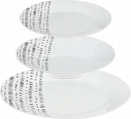 Berbere étkészlet 18 részes fehér/fekete