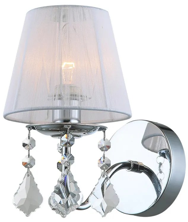 ITALUX MBM-2572-1-W CORNELIA Kristály Fali Lámpa Fehér, Króm E14 IP20