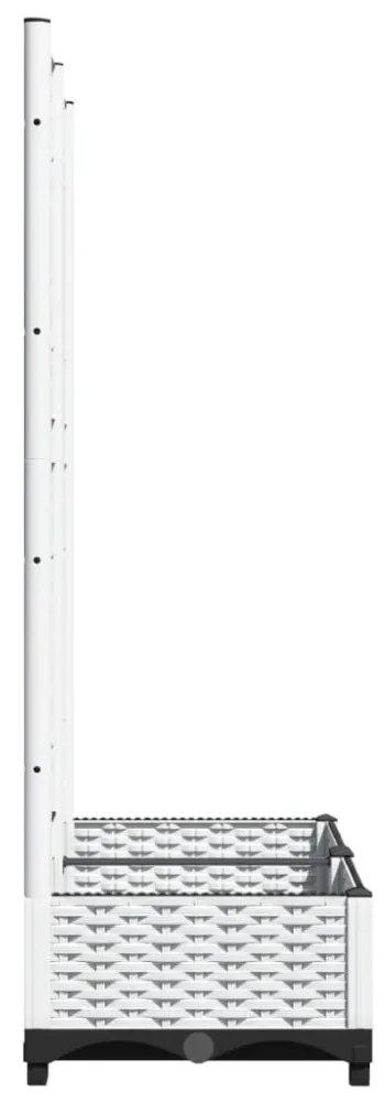 fehér polipropilén rácsos kerti ültetőláda 80 x 40 x 121,5 cm