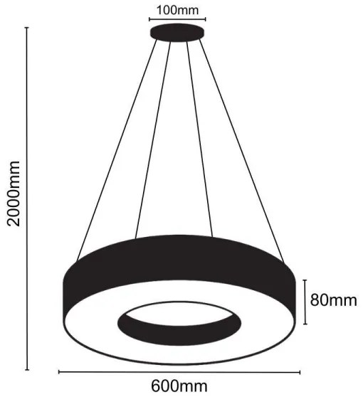 LED dimmelhető csillár zsinóron LED/45W/230V 3000-6500K fekete + távirányítás
