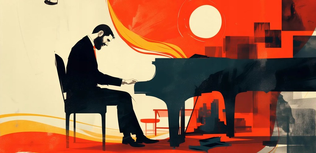 Poszter 91,3x44,5cm Zongorista