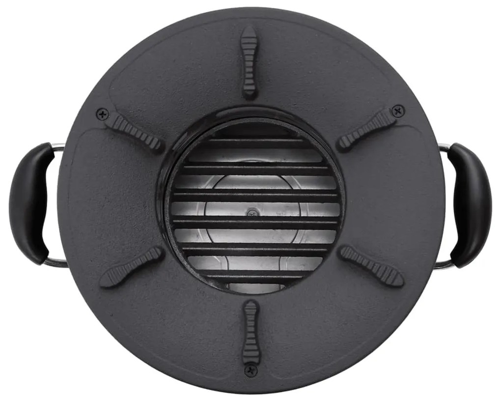 fekete fém fatüzelésű kempingtűzhely 36 x 26 x 22,5 cm