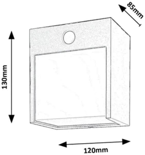 Rabalux 7478-LED kültéri fali lámpa mozgásérzékelővel BALIMO LED/12W/230V IP44