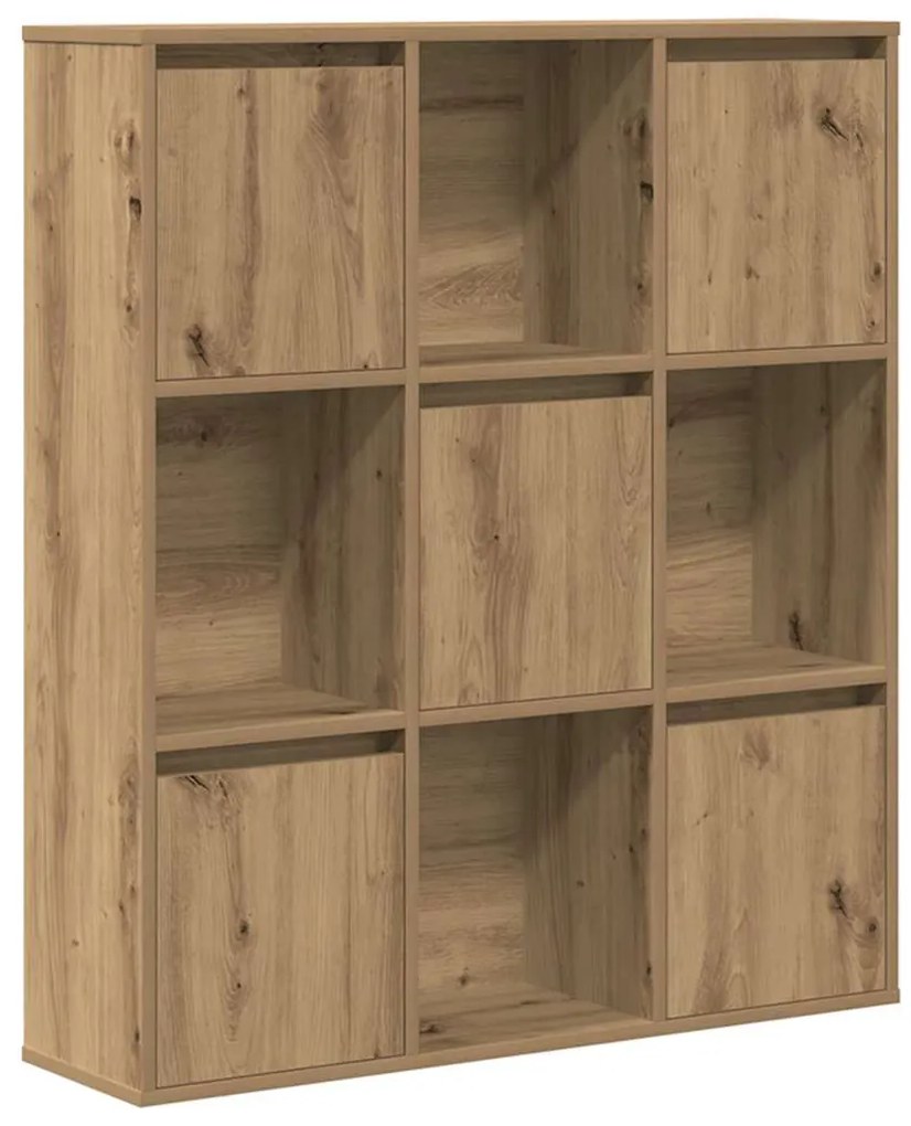 kézműves tölgy színű szerelt fa könyvespolc 89x24x101,5 cm