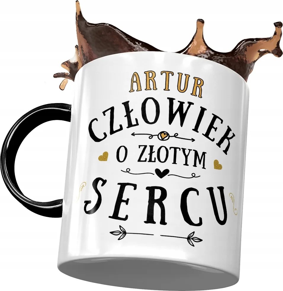 Fekete Bögre Artúr Férj Kolléga Ajándék Nyomtatott Fotóval