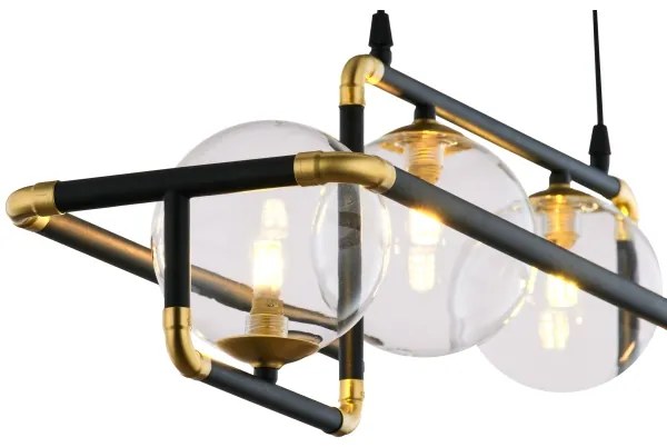 Jupiter 1982 - Csillár zsinóron ZAFRA 4xG9/10W/230V fekete