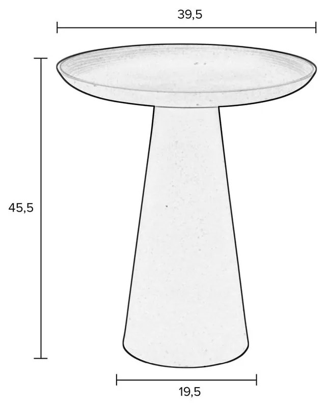 Ringar bézs alumínium tárolóasztal, ø 39,5 cm - White Label