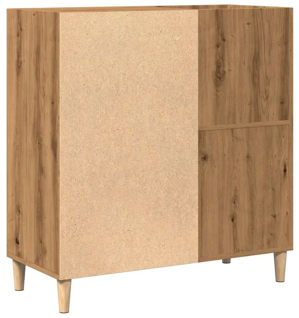kézműves tölgy színű szerelt fa hanglemezszekrény 84,5x38x89 cm