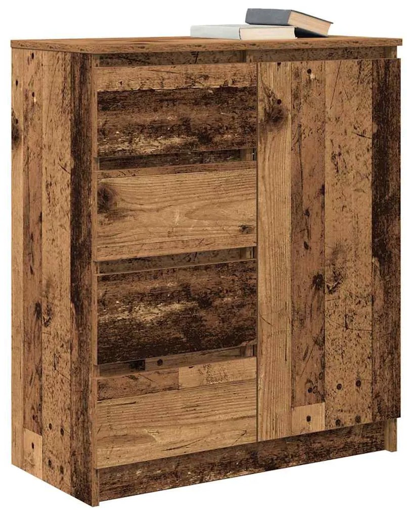 antik fa szerelt fa tálalószekrény fiókos 71x35x84 cm