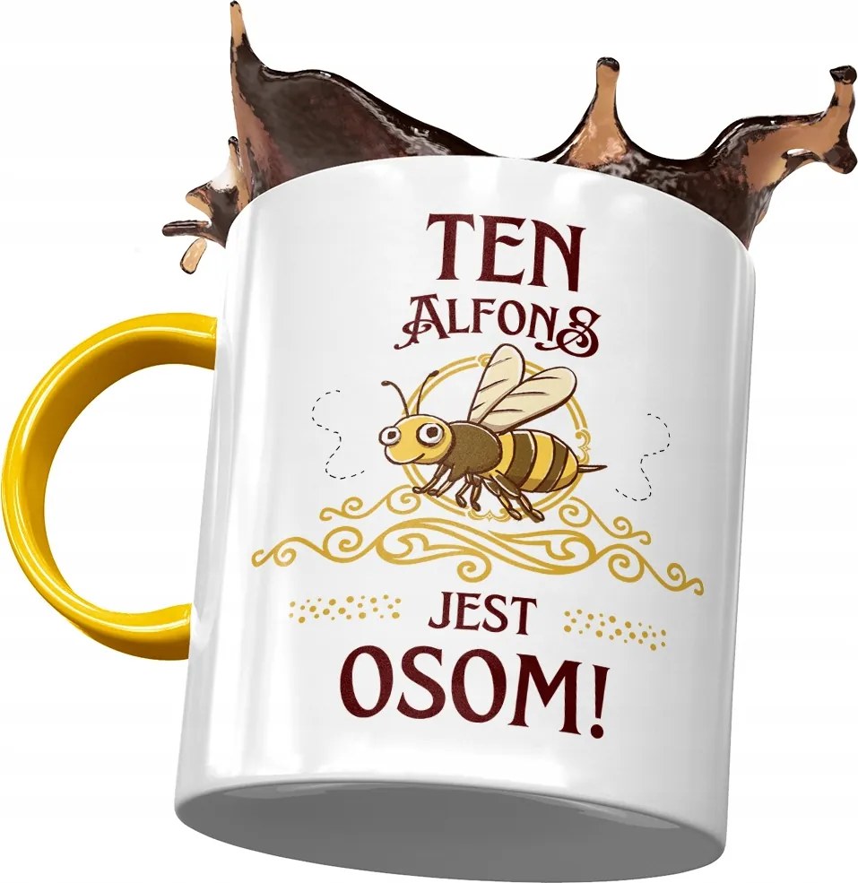 Sárga Bögre Alfonznak Ez az Alfonz Darázs! fényképes nyomattal