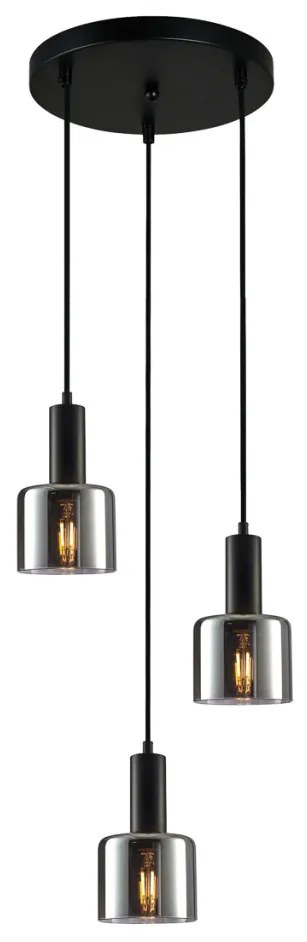 Italux SANTIA PND-65342-3A-BK+SG Függőlámpa 3x40W/E27 IP20