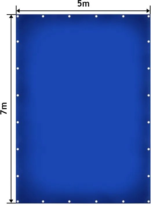 JAGO Ponyva 650 g/m² alumínium háló 5 x 7 m kék