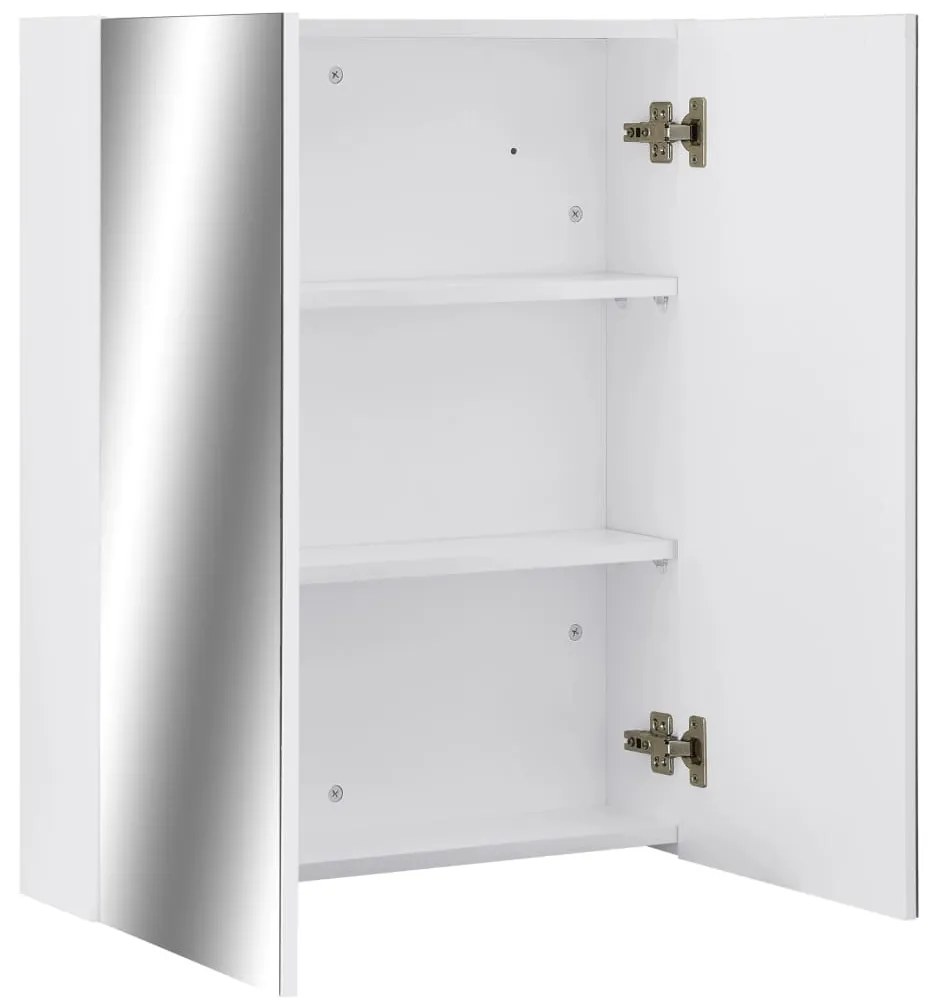 fehér MDF tükrös fürdőszobaszekrény 60 x 15 x 75 cm
