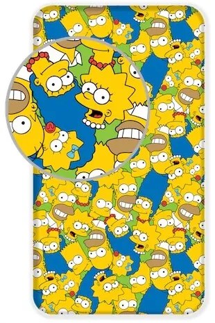 Simpsons family gyerek pamut lepedő, 90 x 200 cm