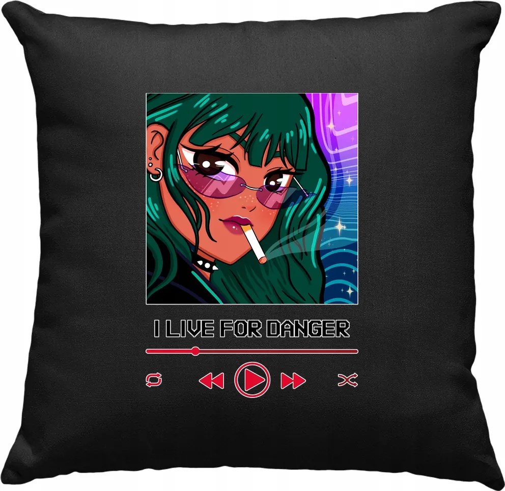 Anime párna Lány Divatos 2 Fekete