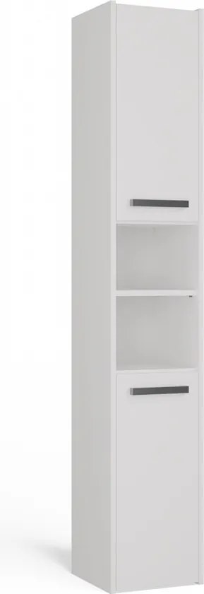 Fürdőszoba Szekrény S30 Fehér Polcos Oszlop 30CM 2 Ajtós Polc