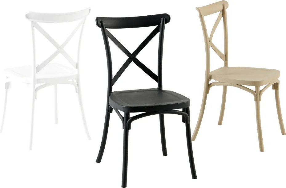 Rakásolható szék, fehér, SAVITA