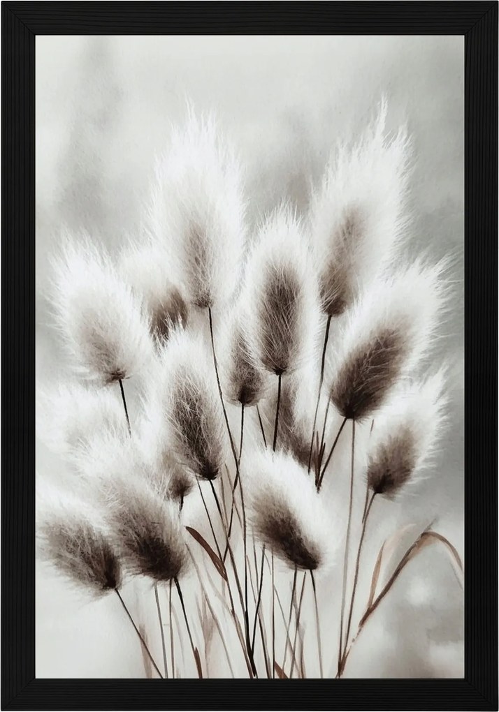 Poszter Keret Fa Akvarell Természet Növényzet Fű Szürke 40x60