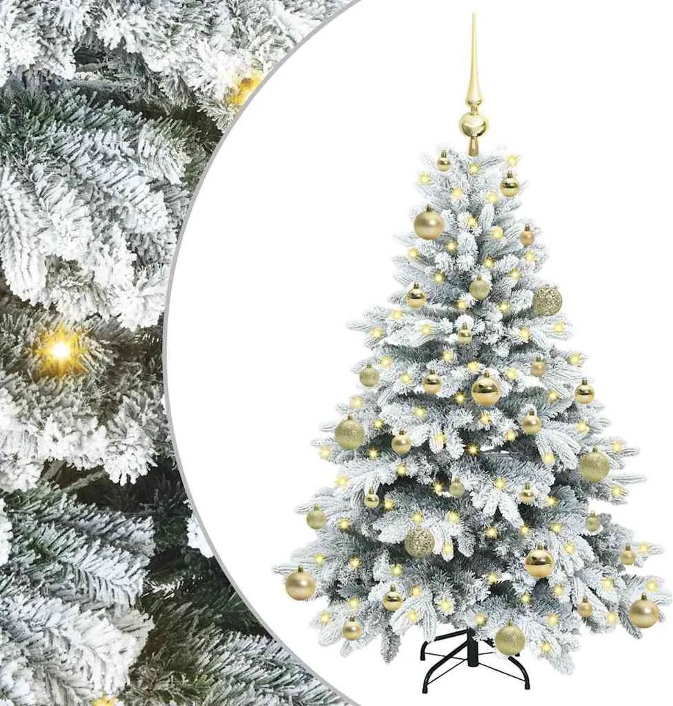 vidaXL Mű karácsonyfa 150 LED-del állvánnyal Fehér 120 cm PE és PVC