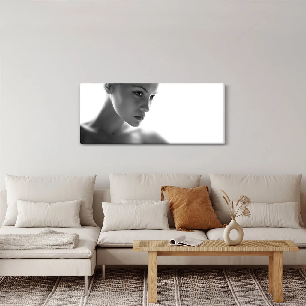 Kép - fekete-fehér portré egy nőről (120x50 cm)