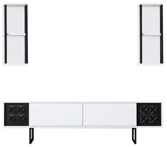 TV szekrény Black Line - White, Black