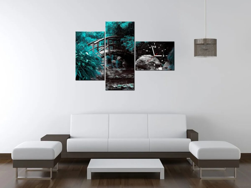 Gario Órás falikép Japán türkizkert - 3 részes Méret: 100 x 70 cm