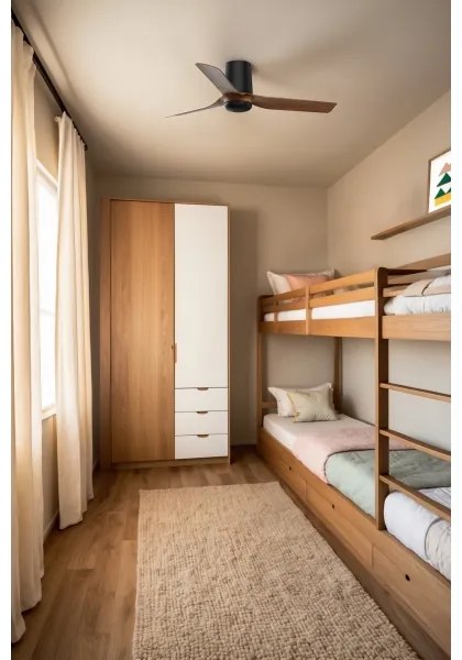 FARO 33835WT - Mennyezeti ventilátor MINI PUNT TUB S barna/fekete átm. 90 cm WT + távirányító