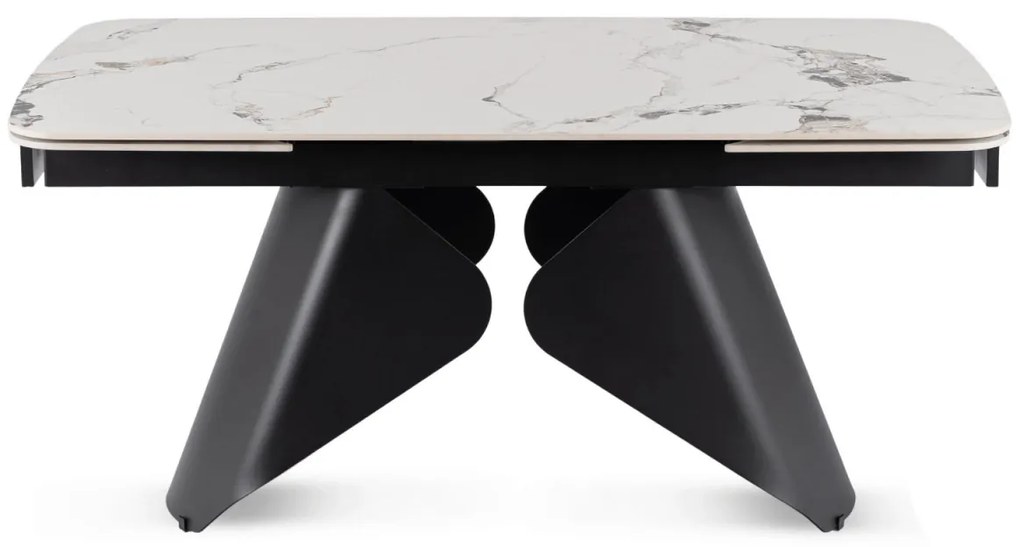 Bővíthető Kerámia Étkezőasztal Fehér Márvány/Fekete Színben. VERONA 160–240 cm