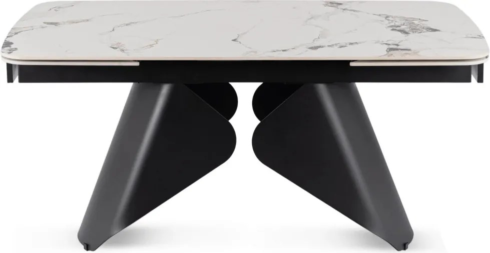 Stół VERONA Ceramiczny Rozkładany 160-240 cm Biały márvány/Czarny