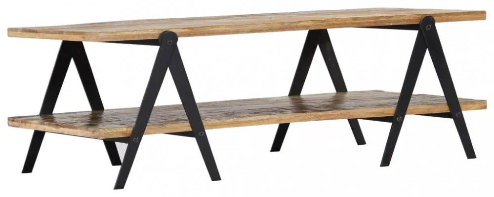 tömör újrahasznosított fa dohányzóasztal 115 x 60 x 40 cm