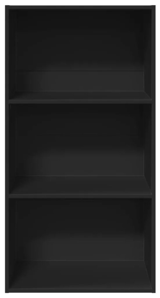 fekete szerelt fa könyvespolc 60 x 30 x 114 cm