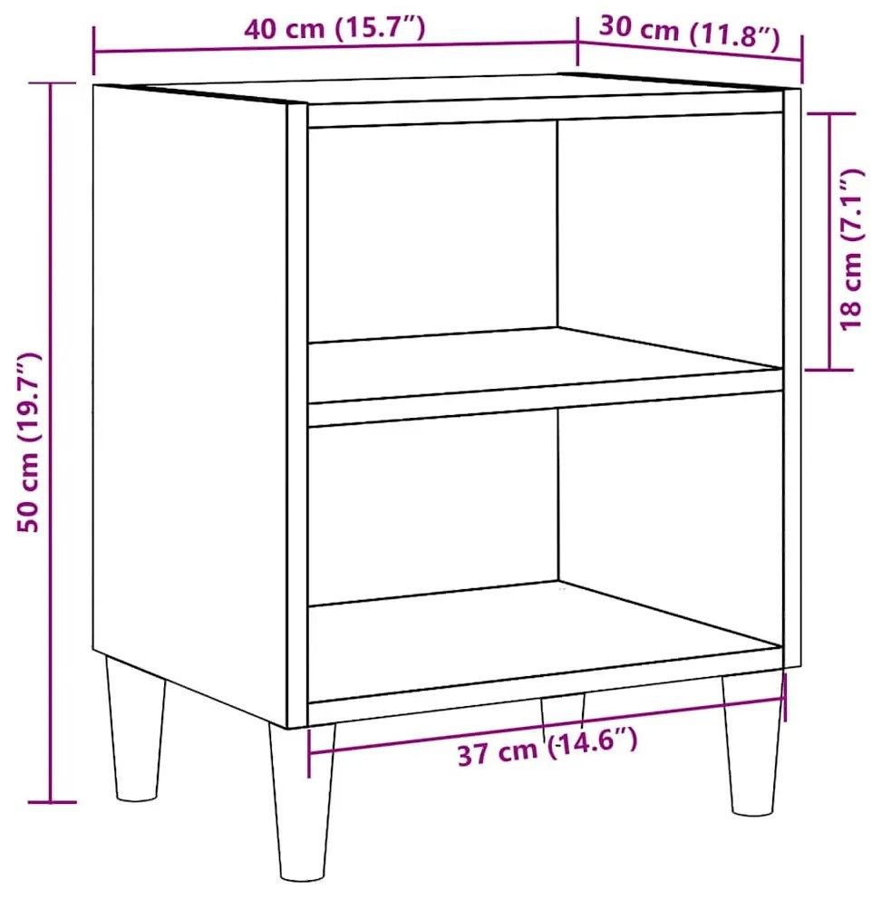 éjjeliszekrények 2 db Régi fa 40x30x50 cm Gépesített fa