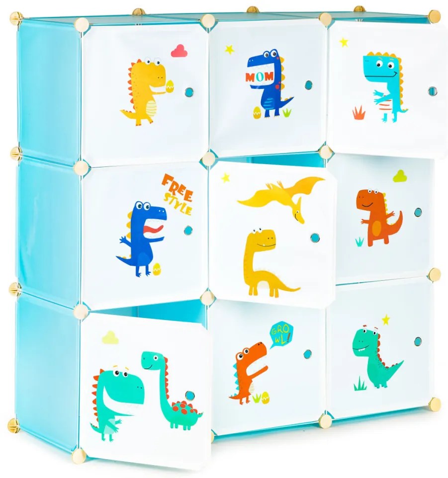 Dínós játéktároló szekrény 109x37x109 cm