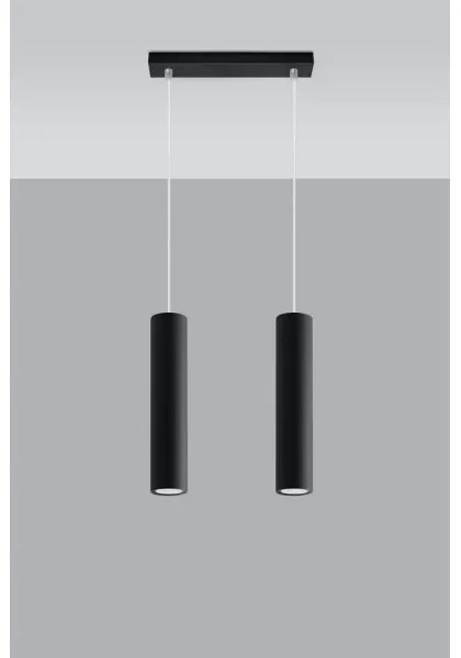Sollux SL.0328 - Csillár zsinóron LAGOS 2 2xGU10/10W/230V fekete