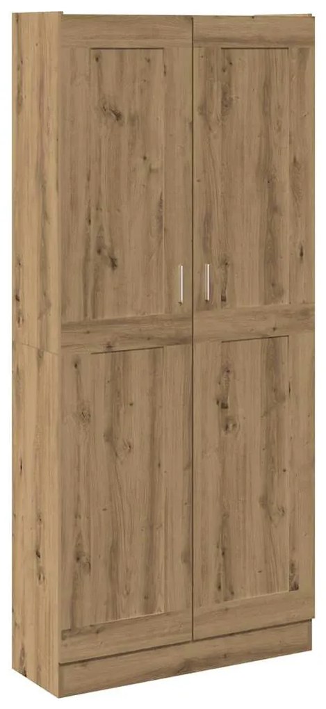 kézműves tölgy színű szerelt fa magasszekrény 82,5x30,5x185 cm