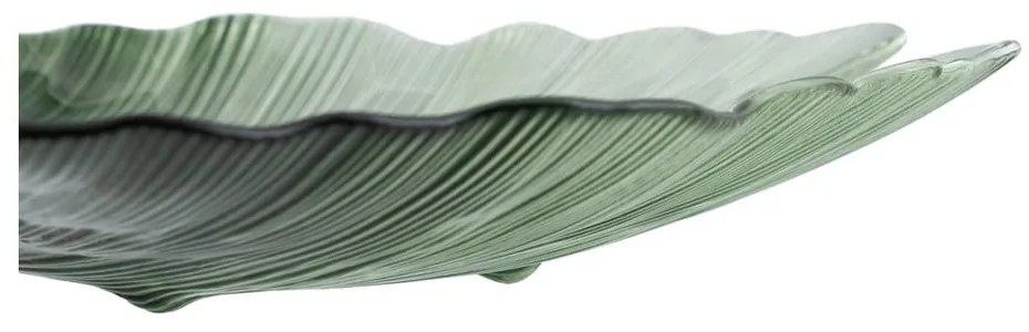Üveg dekoratív tálca 31x33 cm Gingko – Ixia