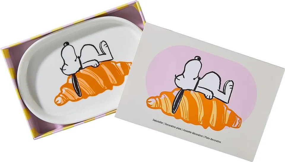 PEANUTS ovális tálka , Snoopy croissant