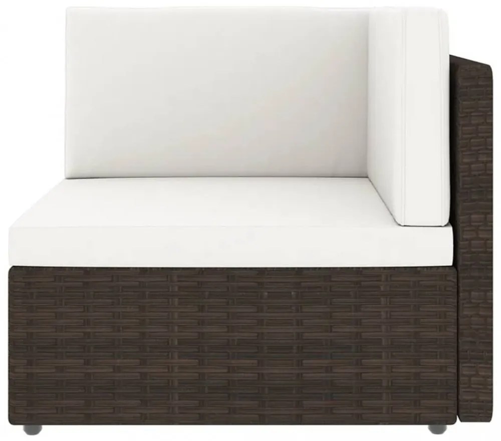 9 részes barna polyrattan kerti ülőgarnitúra párnákkal