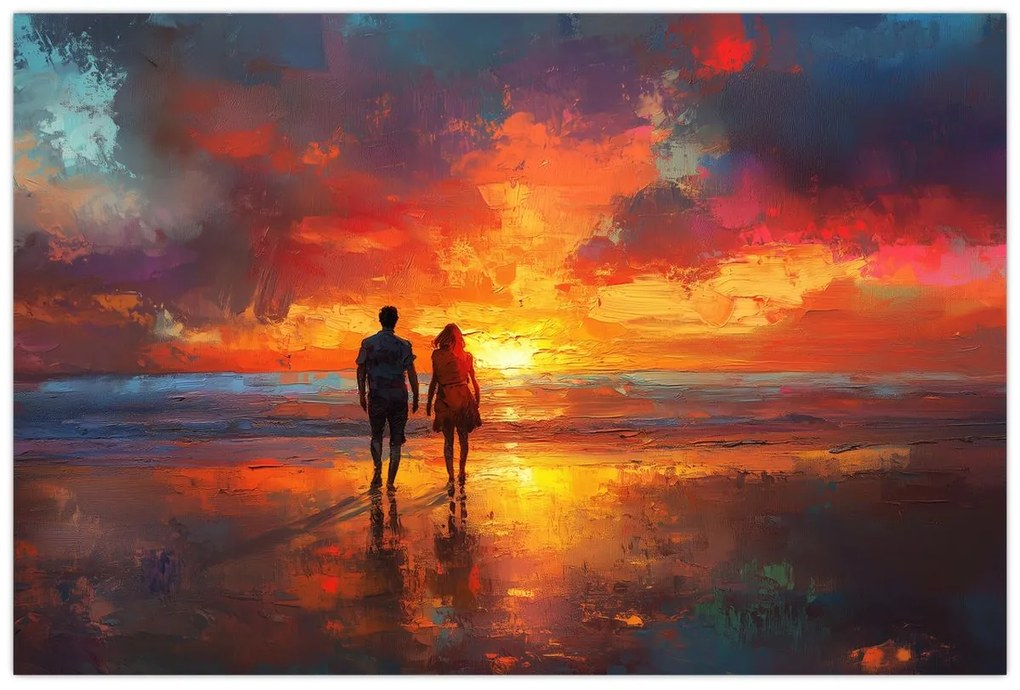 Kép - Séta a tengerparton (90x60 cm)