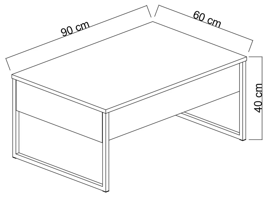 Dohányzóasztal Luna (fehér + fekete). 1073442