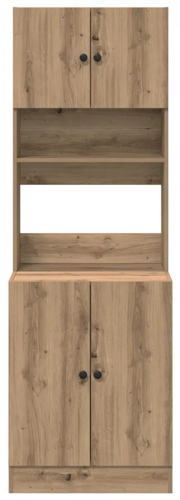 Konyhai Szekrény Kézműves Tölgy 60x50x180 cm Szerkezeti Fa