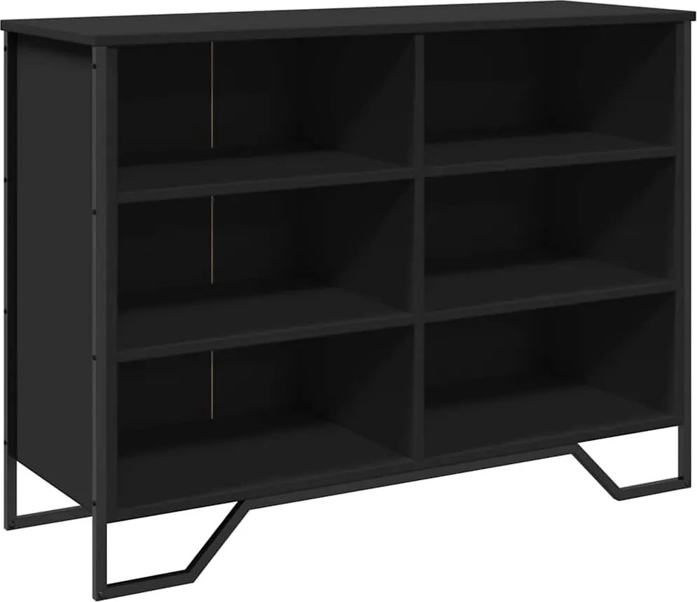 vidaXL fekete szerelt fa tálalószekrény 101 x 35,5 x 74,5 cm