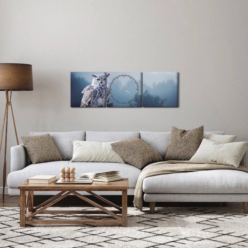 Kép - Hóbagoly (órával) (90x30 cm)