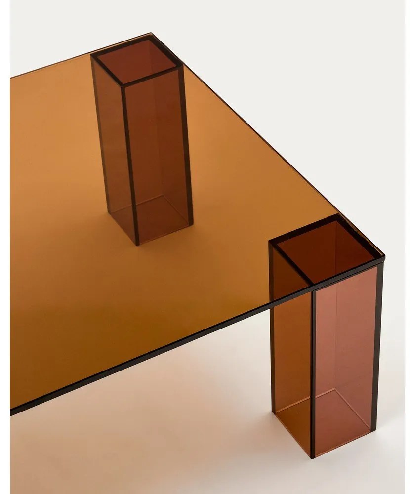 Barna üveg dohányzóasztal 60x140 cm Adularia – Kave Home